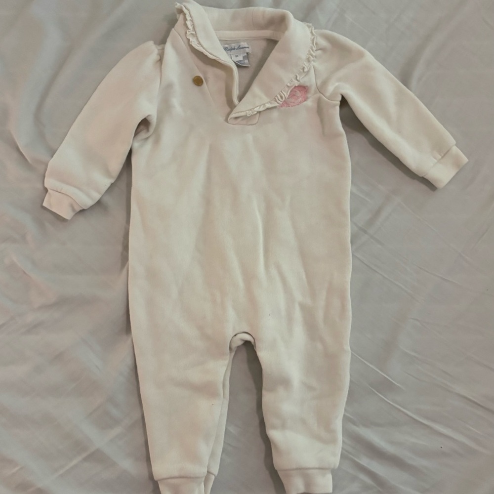 Ralph Lauren Cream Footies One Piece